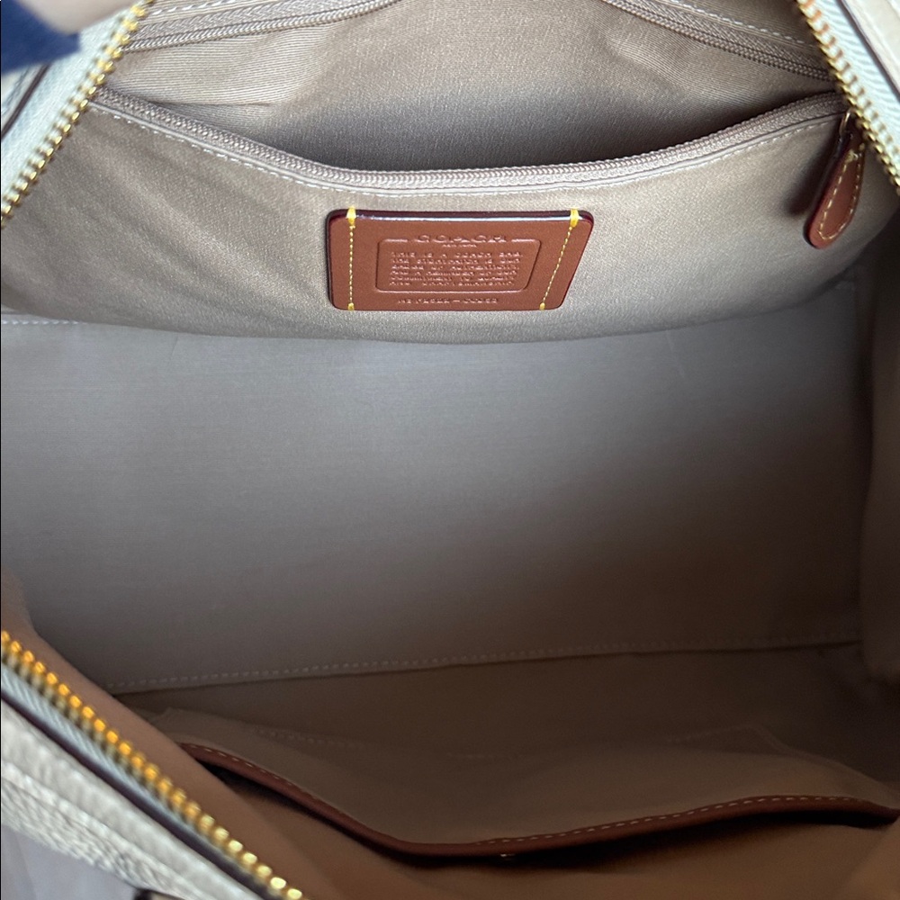 Rowan Large Satchel Bag In Signature Leather (Oat) - Picture 8 of 12